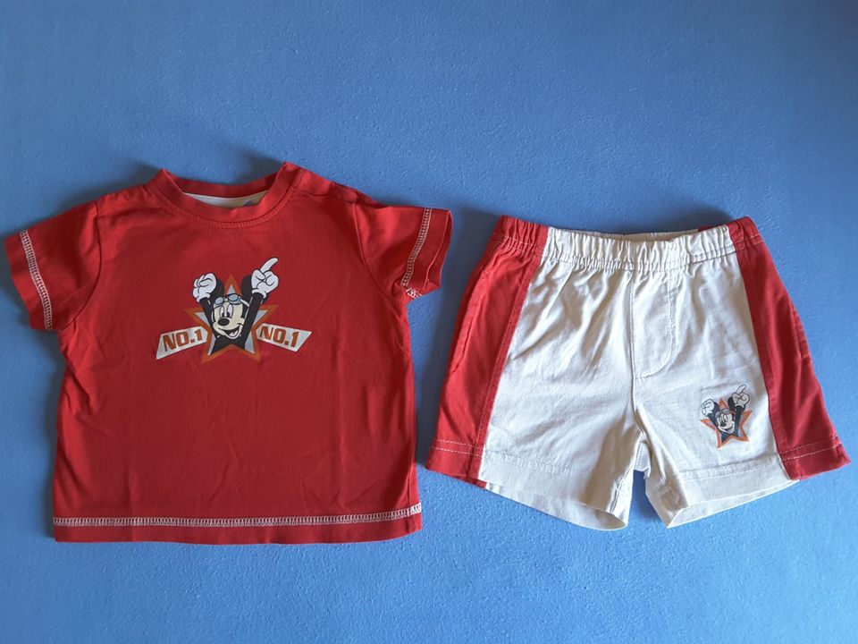 Disney Set 62 68 T-Shirt kurze Hose 2 teilig Mickey Maus Pyjama in Radebeul