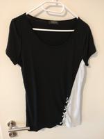 Schwarzes Melrose Rundhalsshirt mit Zierschnürung Hessen - Wiesbaden Vorschau