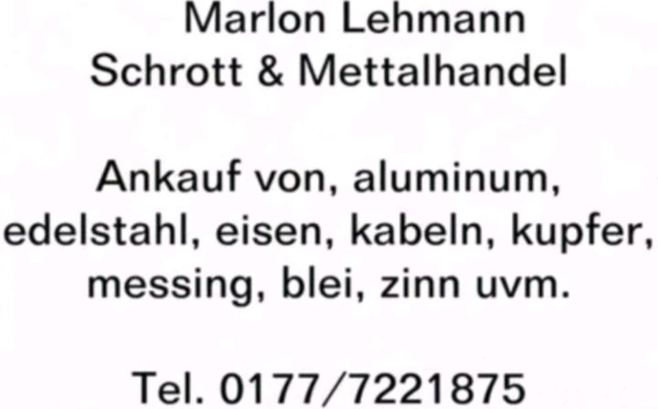 Ankauf: von Schrott ,Kupfer,Messing, Alu, Kabel, Zinn uvw♻️♻️♻️ in Merchweiler