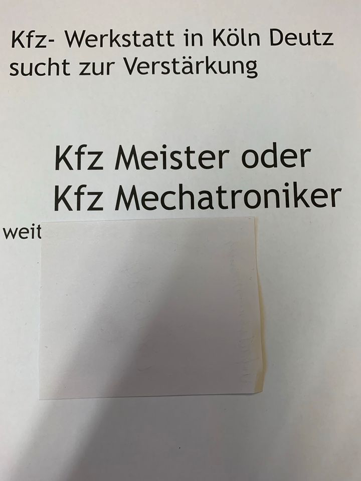 KFZ Meister oder Mechaniker in Köln