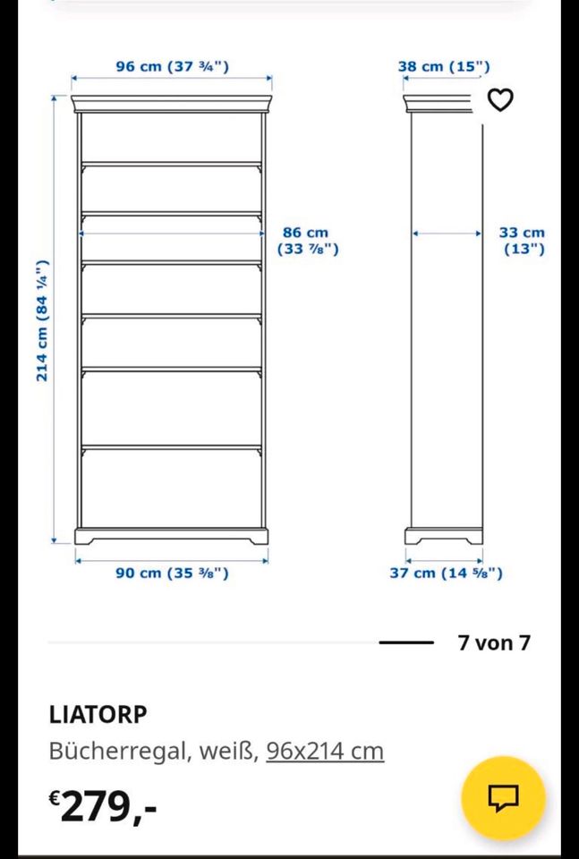 Ikea Liatorp Regal, Bücherregal, weiß *neuwertig* in Sauensiek