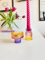 2x Kerzenständer/halter Glas Retro lila gelb rosa Retro shabby Altona - Hamburg Ottensen Vorschau