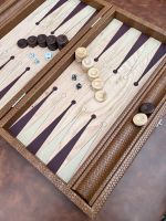 Luxus Backgammon - Echtleder/Holz-Kombination Hessen - Hanau Vorschau