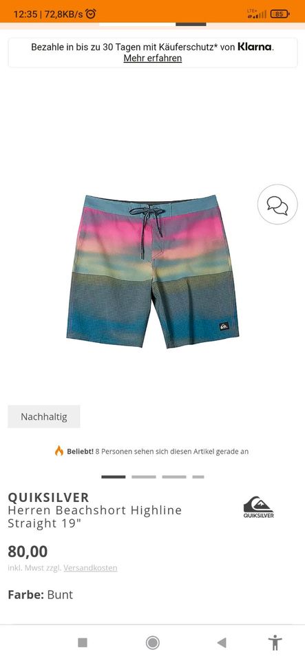 QuikSilver ,Badehose Badeshort Größe L in Illertissen