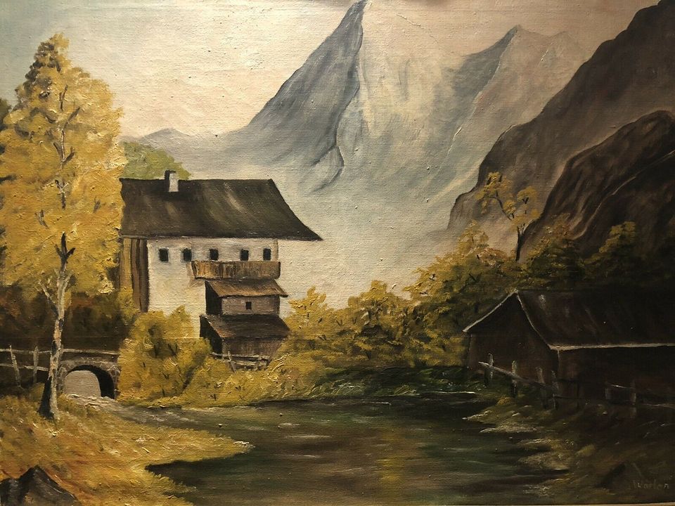 Antik Ölgemälde Öl Leinwand Landschaft Bild Gemälde in Hagen