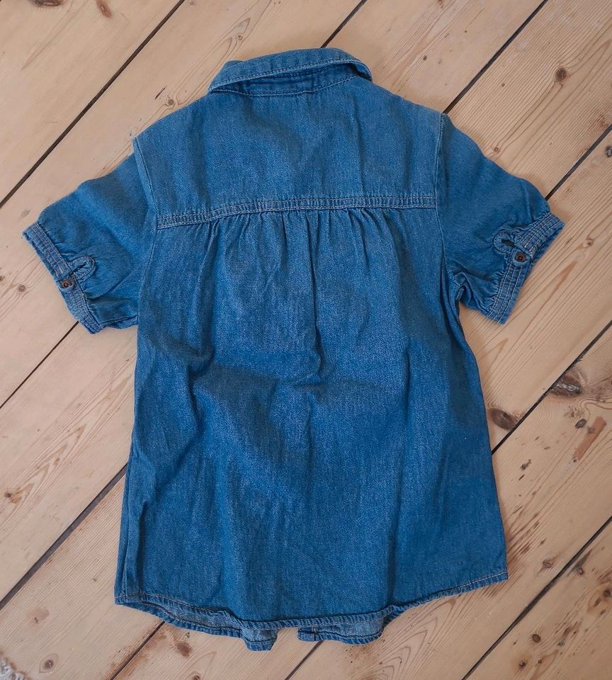 Jeansbluse Bluse Jeanshemd Hemd denim Mädchen Gr.134 140 in Sondershausen