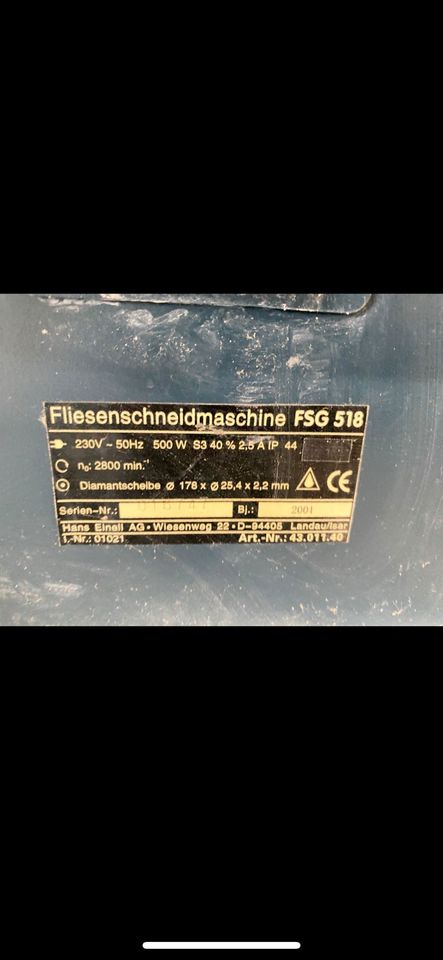 Einhell Fliesenschneidmaschine 500W in Aachen