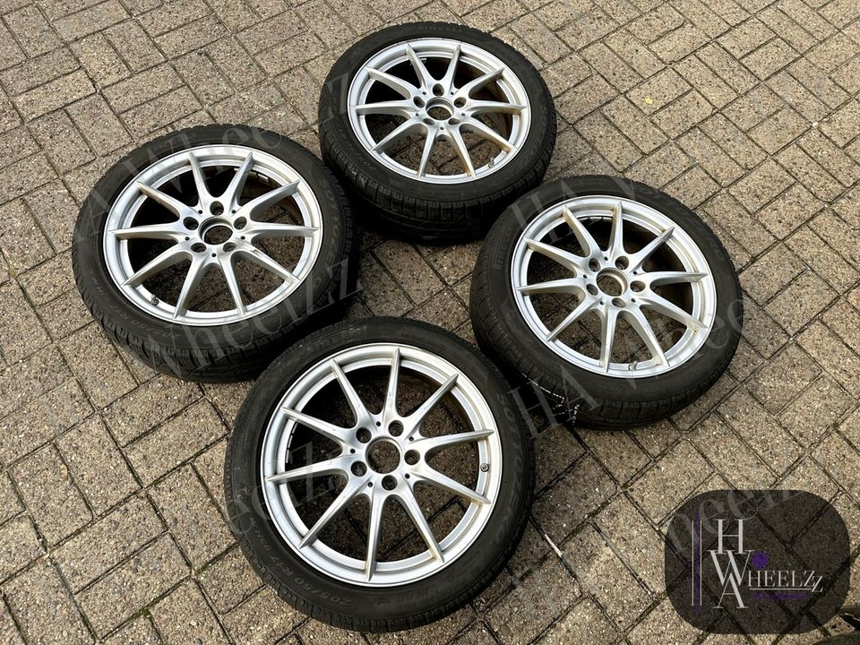 ORIGINAL MERCEDES ➡️ 4x Alufelgen RDKS CLA-Klasse A B W176 W246 W245 X117 C117 17 Zoll ET49 Zoll 5x112 Winter Räder 205/50 R17 alte Winterreifen Reifen Winter silber Felgen in Bünde