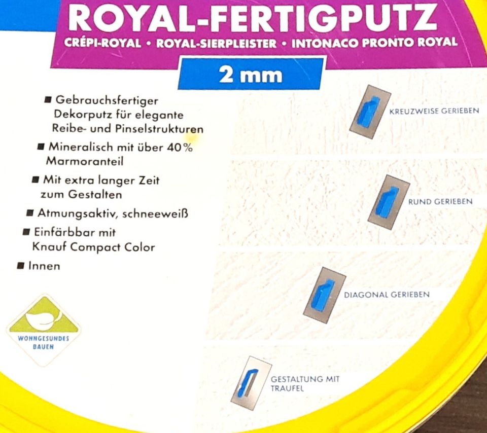 Knauf Wand Fertigputz Reibeputz 2mm Körnung ca.10kg Reibe Putz in Grafing bei München