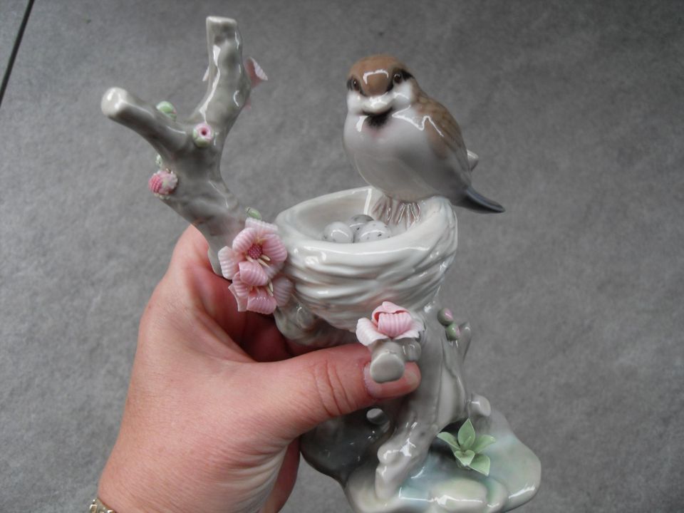 Lladro Porzellanfigur "Vogel im Nest", Bird in nest, Höhe in Essen