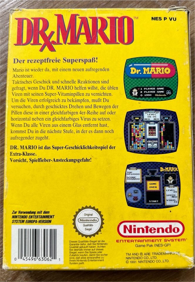 Dr. Mario fürs NES mit OVP komplett in Bochum