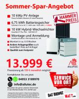 Sommer-Spar-Angebot! Schlüsselfertige 10 kWp Photovoltaik-, PV-Anlage 440 W Glas-Glas Module mit Wechselrichter + 6,75 kWh Batteriespeicher + Unterkonstruktion + Montage & Anmeldung Niedersachsen - Weener Vorschau