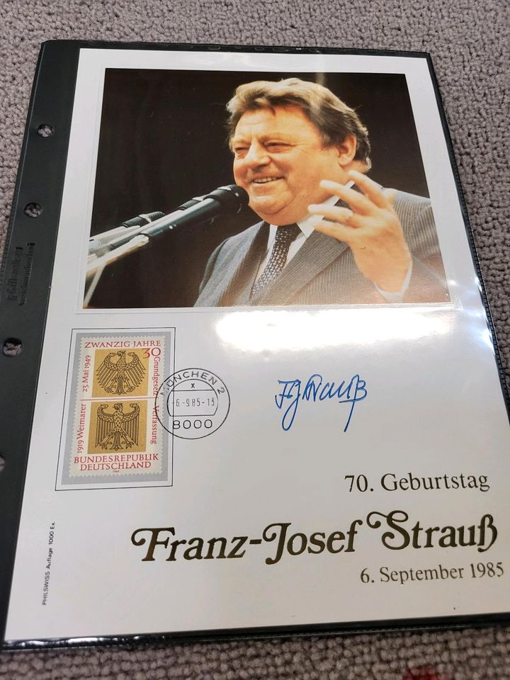 Franz Josef Strauß Autogrammkarte Limitiert in Regensburg