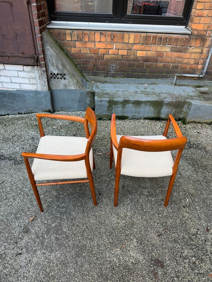 ◤ Armlehnenstuhl Stühle Teak Niels Möller Modell nr 56 Teakholz Dänemark Vintage esszimmerstühle Stuhl chair Schreibtischstuhl Retro Polsterei gepolstert aufgearbeitetet in Berlin