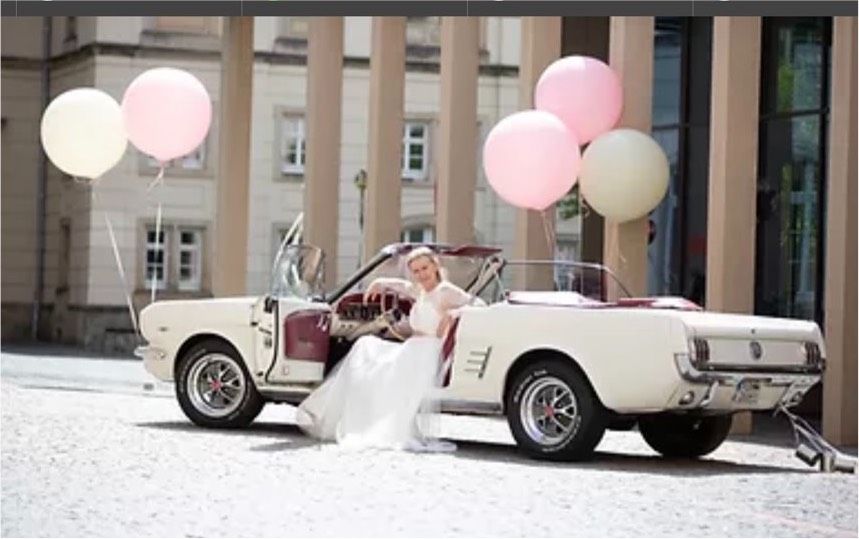 Ford Mustang Cabrio V8 Cabrio White mieten - Hochzeit, JGA in Pirna