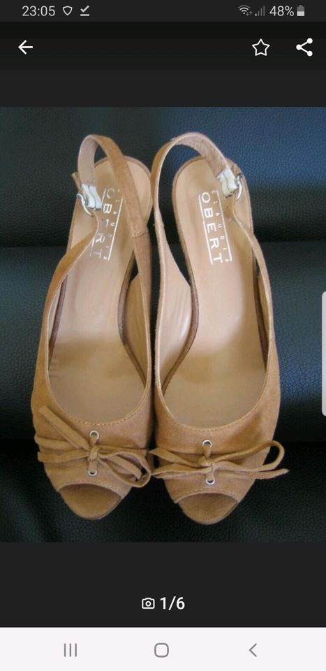 EDEL ❤ Loafer Pumps Leder College 36,5 37 camel schlange weiß in Bargteheide