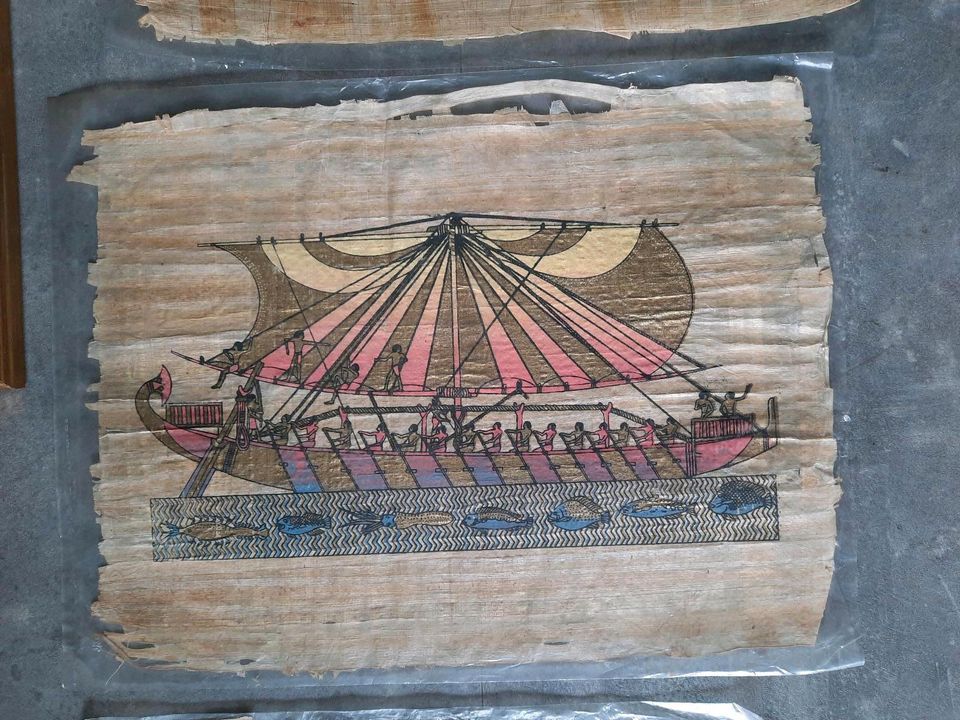 Neun originale Bilder auf Papyrus Ägypten teils mit Rahmen DEKO in Dresden