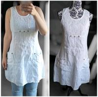 Italy Leinenkleid Leinen Kleid Spitze Spitzenkleid Creme weiß Mecklenburg-Vorpommern - Anklam Vorschau