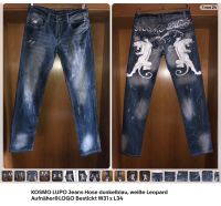 KOSMO LUPO Jeans Hose dunkelblau, weiße Leopard Aufnäher W31/ L34 Nürnberg (Mittelfr) - Mitte Vorschau