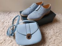 Schuhe hellblau Gr. 38 mit passender Handtasche Saarland - Tholey Vorschau