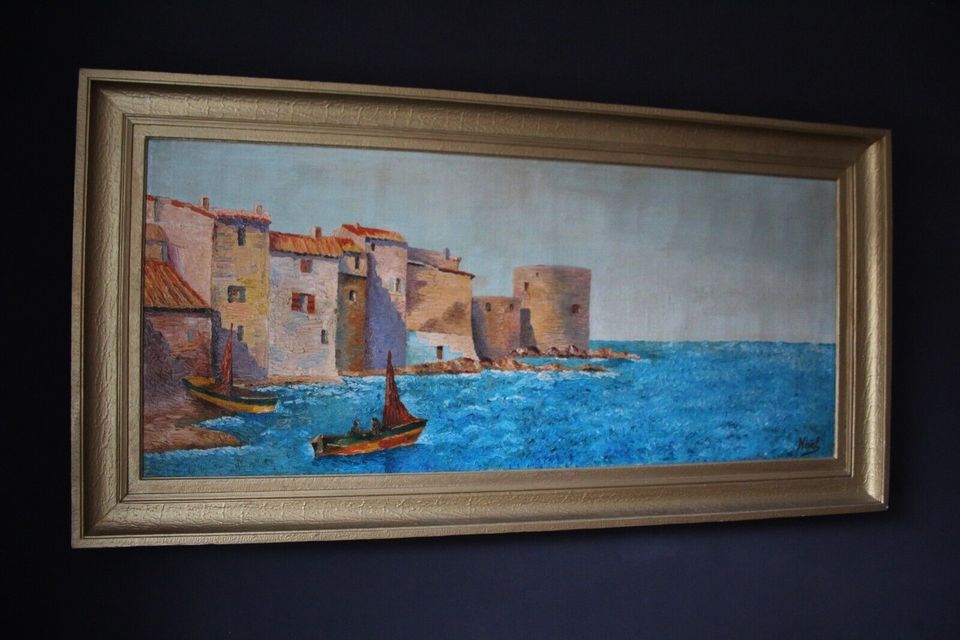 117x52cm Art Deco Ölgemälde Impressionist Meer 1920 in Magdeburg