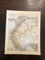 Alte Landkarte um 1910: Peru, Ecuador, Kolumbien und Peru München - Altstadt-Lehel Vorschau