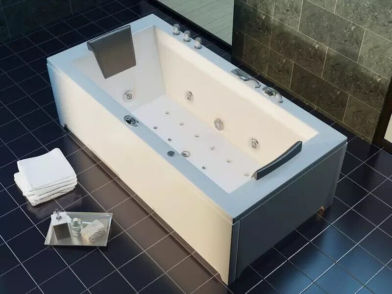 Whirlpool Torino Badewanne Armatur Edelstahl Bad 182x90cm in Bad Kissingen