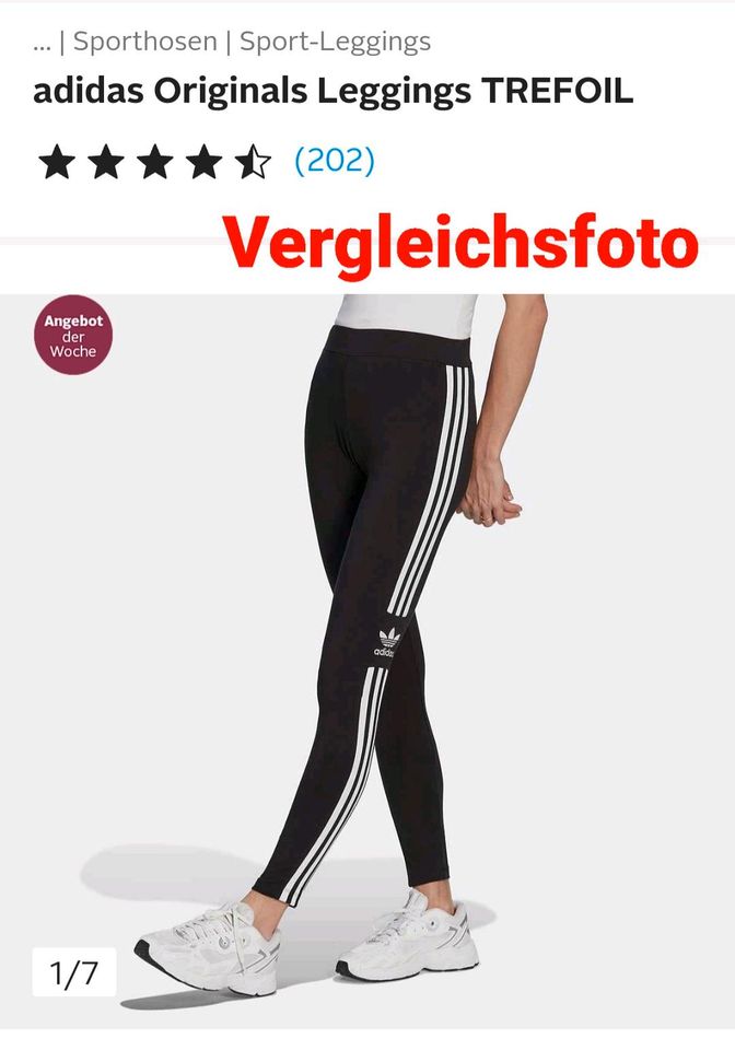 Adidas leggings Größe XS grau - neuwertig in Ehrenberg (Rhön)