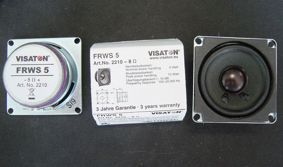 20 Stück - Visaton FRWS 5 8 OHM Lautsprecher + 15cm Doppelkabel in Wartenberg