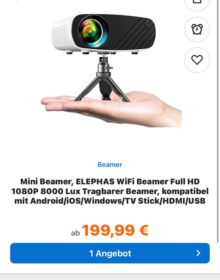 Mini Beamer ELEPHAS Full HD 1080P Tragbar , NEU in Duisburg