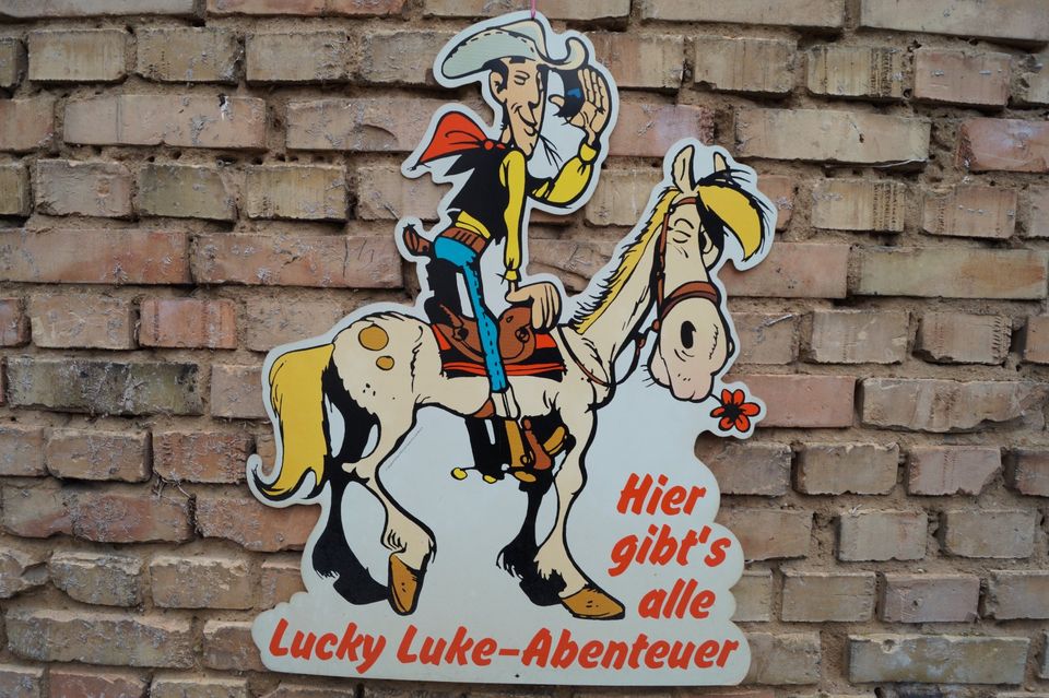 [9913] Lucky Luke Werbeschild 80er Magazin Verkaufsschild in Hockenheim