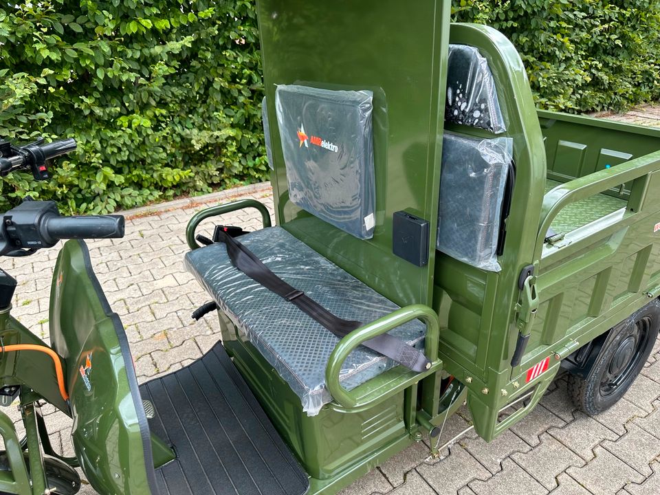 AMR 350 Mit Dach Piaggio Ape und Cargo Runner Ähnlich Elektrisches Lastendreirad Elektro Dreirad Mofa Kipper Pritsche TUK TUK Cargo Transporter - www.ELEKTROCARGO.de - 390€ THG-Prämie in Hiltenfingen