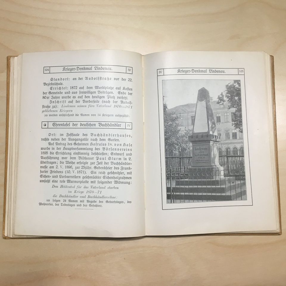 M. Eschner: Leipzigs Denkmäler - Denksteine und Gedenktafeln 1910 in Dresden