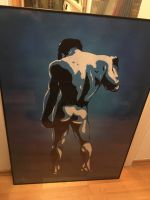 Großes Bild 70x100 cm Mann Akt blau sexy (Airbrush?) inkl Rahmen München - Laim Vorschau