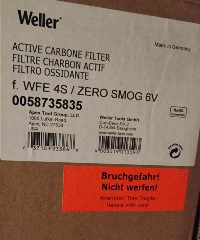 Weller Breitbandgasfilter für Kleber Lack & Lösungsmitteldämpfe in Döbeln