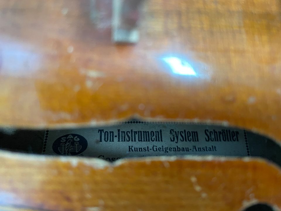 Böhmische Geige antik / Violine / Ton-Instrument System Schrötter in Rudersberg