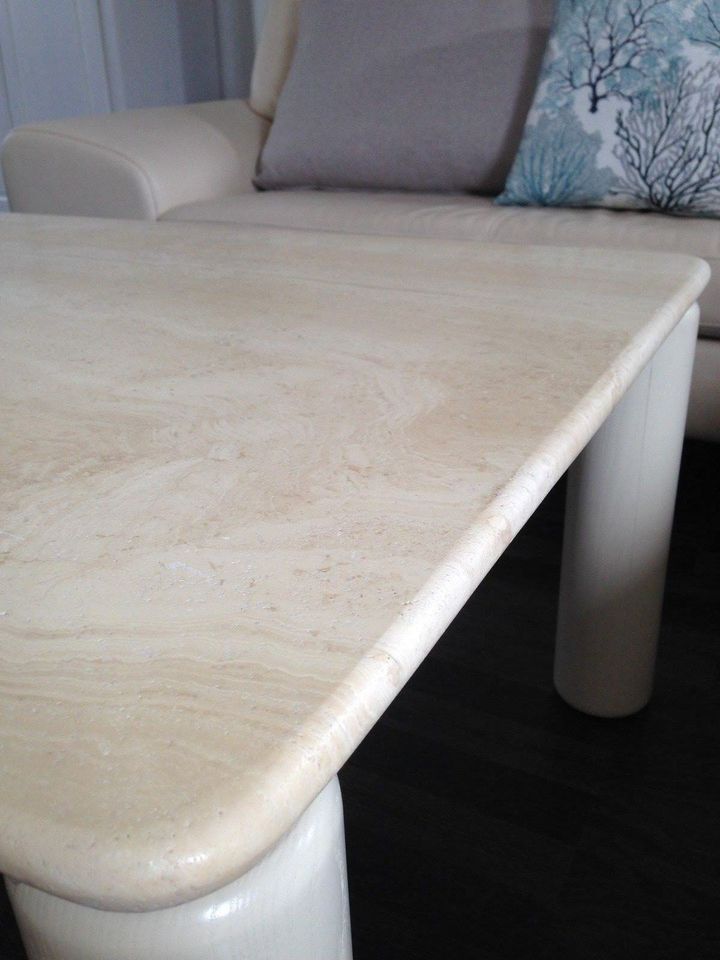 Neuw. 137x76 Marmor Travertin Tisch Couchtisch Steinplatte Holz in Hannover