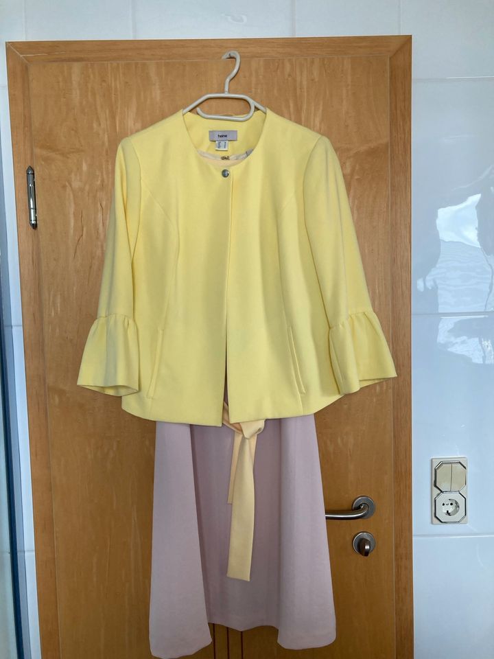 Sommerkleid heine mit Blazer gelb/zartrosa Größe 38 in Friedberg