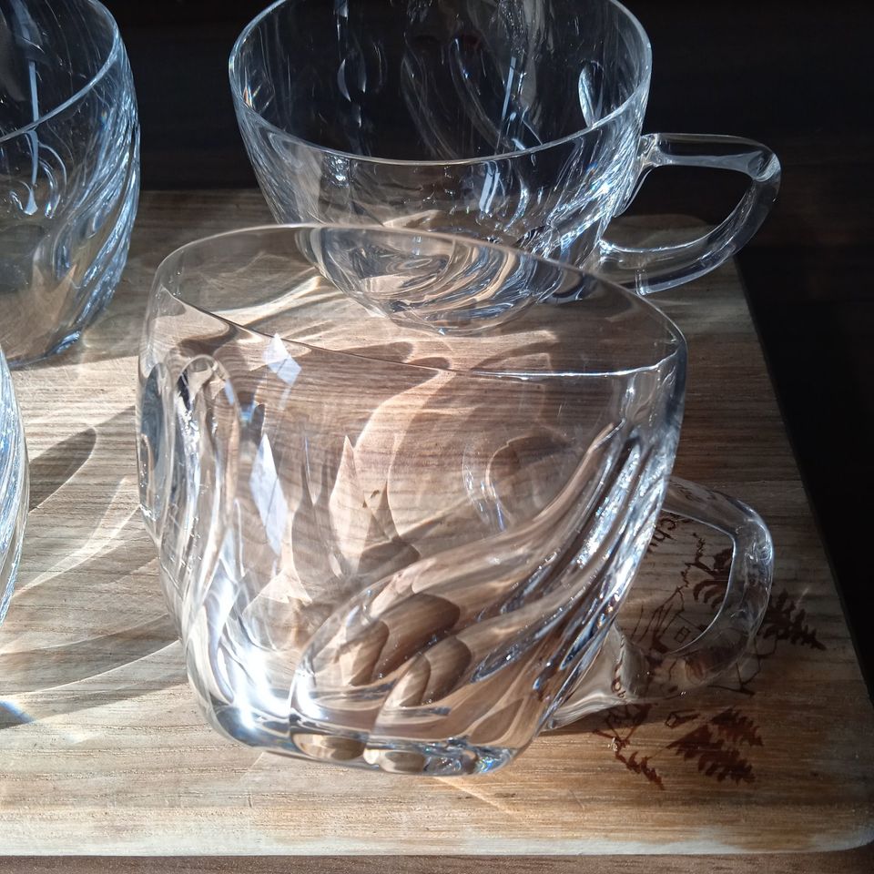 4 Bowle Gläser mit zarten Kristall schliff zu Verkaufen in Hamm