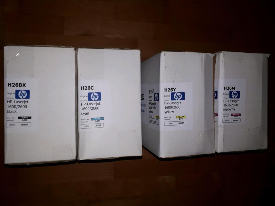 4 x Neue Originalkartuschen für Drucker HP - Laserjet 1600 / 2600 in Fraunberg
