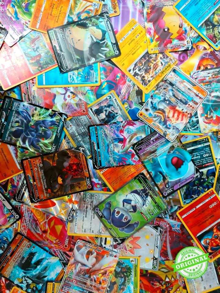 ⭐️50-500 Pokémon-Karten + Starke ULTRA RARES & Legendäre Holo-Premium Rares Bundle✅ 100% Original | Pokemon-Karten Sammel-Karten Pikachu Evoli Ab 3 Metwu Mew 4 Glurak VMAX/VSTAR/EX/GX/V Geschenk⭐️ in Idar-Oberstein