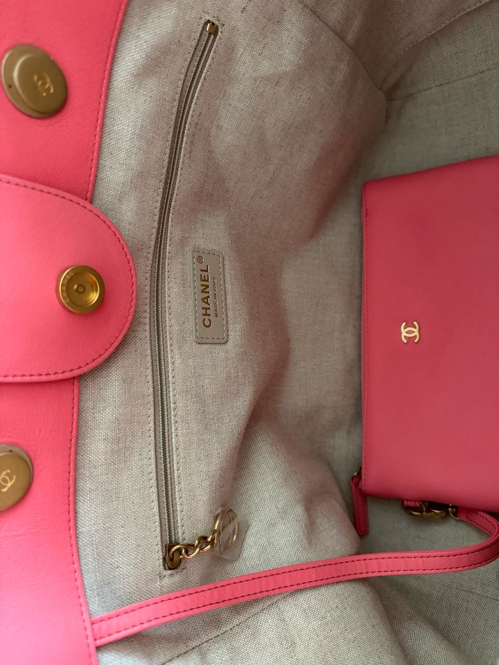 Chanel Deauville Leder pink rosa bunt HW Antikgold Fullset in Kelkheim