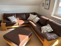 Sofa Couch Ecksofa Lloyd Loom plus Hocker Leder Niedersachsen - Bad Pyrmont Vorschau