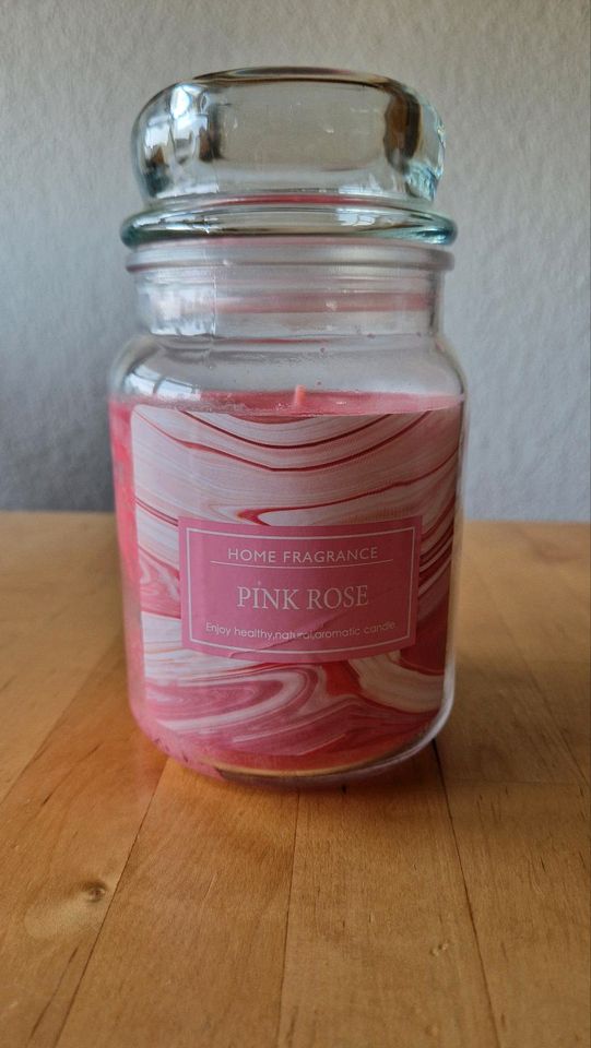 Kerze Duftkerze im Glas Pink Rose in Pilsting