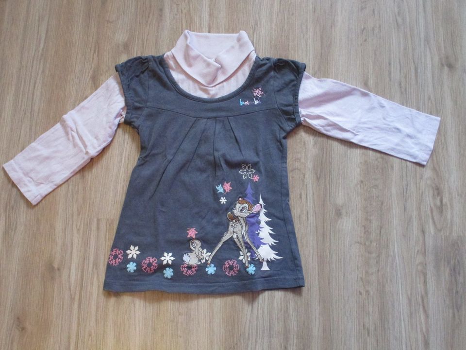 Bambi Langarmshirt mit Rollkragen, Disney, grau, Mädchen, Gr. 104 in Bernsdorf