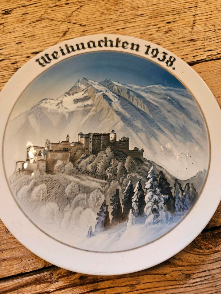 Weihnachten 1938 Porzellan Teller Rosenthal Selb Hohensalzburg in Breitenbrunn