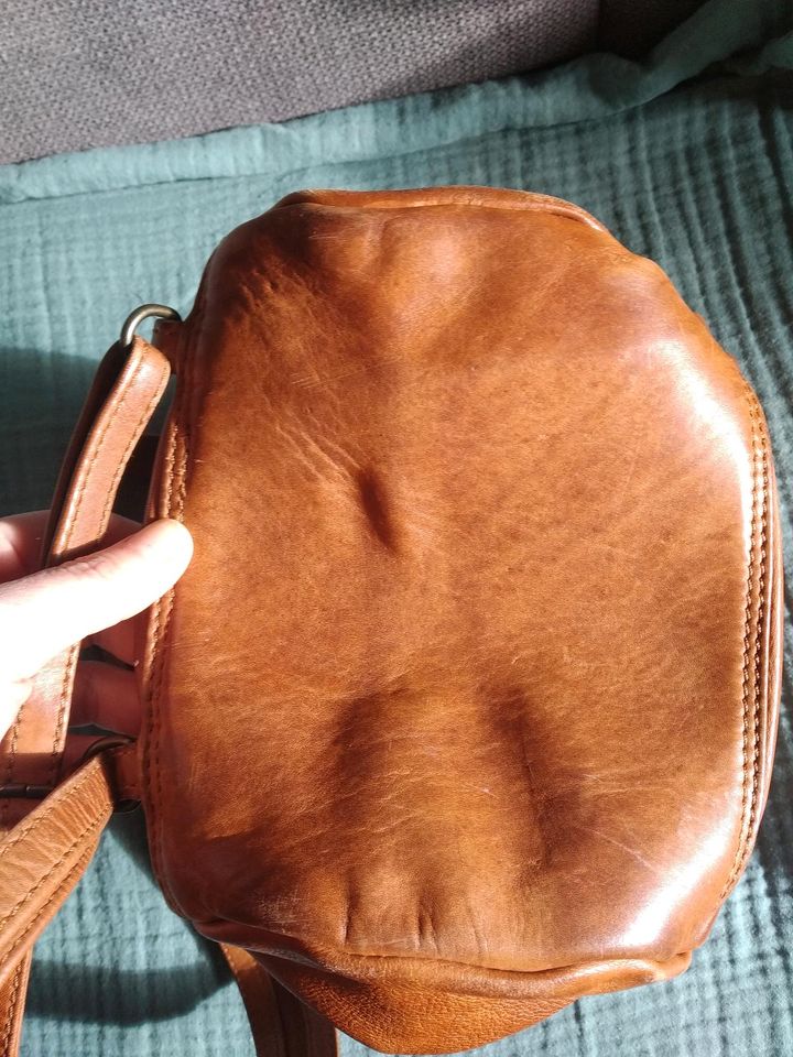 Rucksacktasche Bear Design - Leder - cognac in Ratingen