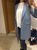 ZARA Blazer Jacke Mantel lang hellblau schwarz blau Gr.S NEU Nordrhein-Westfalen - Iserlohn Vorschau