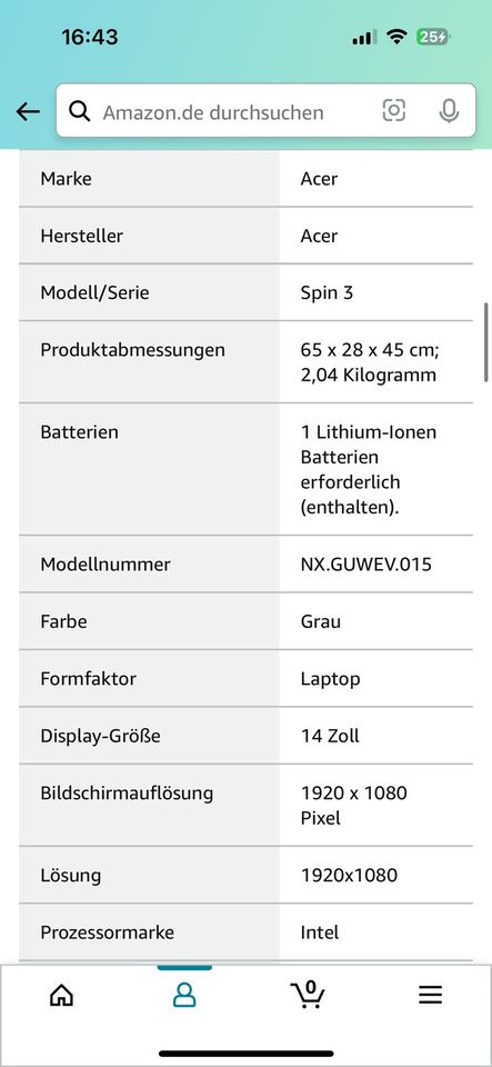 Acer Spin 3 in Eislingen (Fils)