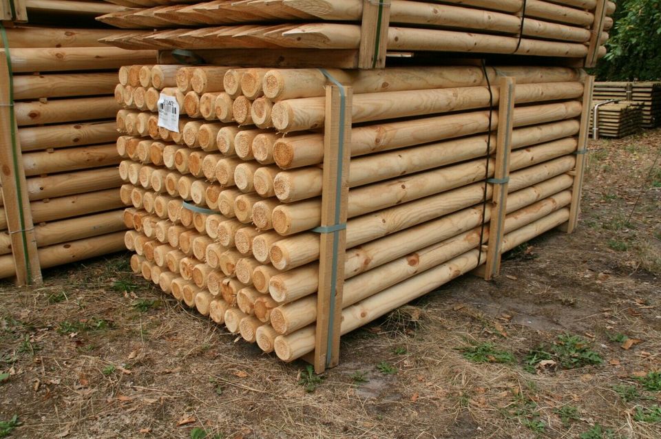 Baumpfähle - Zaunpfähle - Holzpfähle  - 9 x 250 cm - Rohware - in Wagenfeld